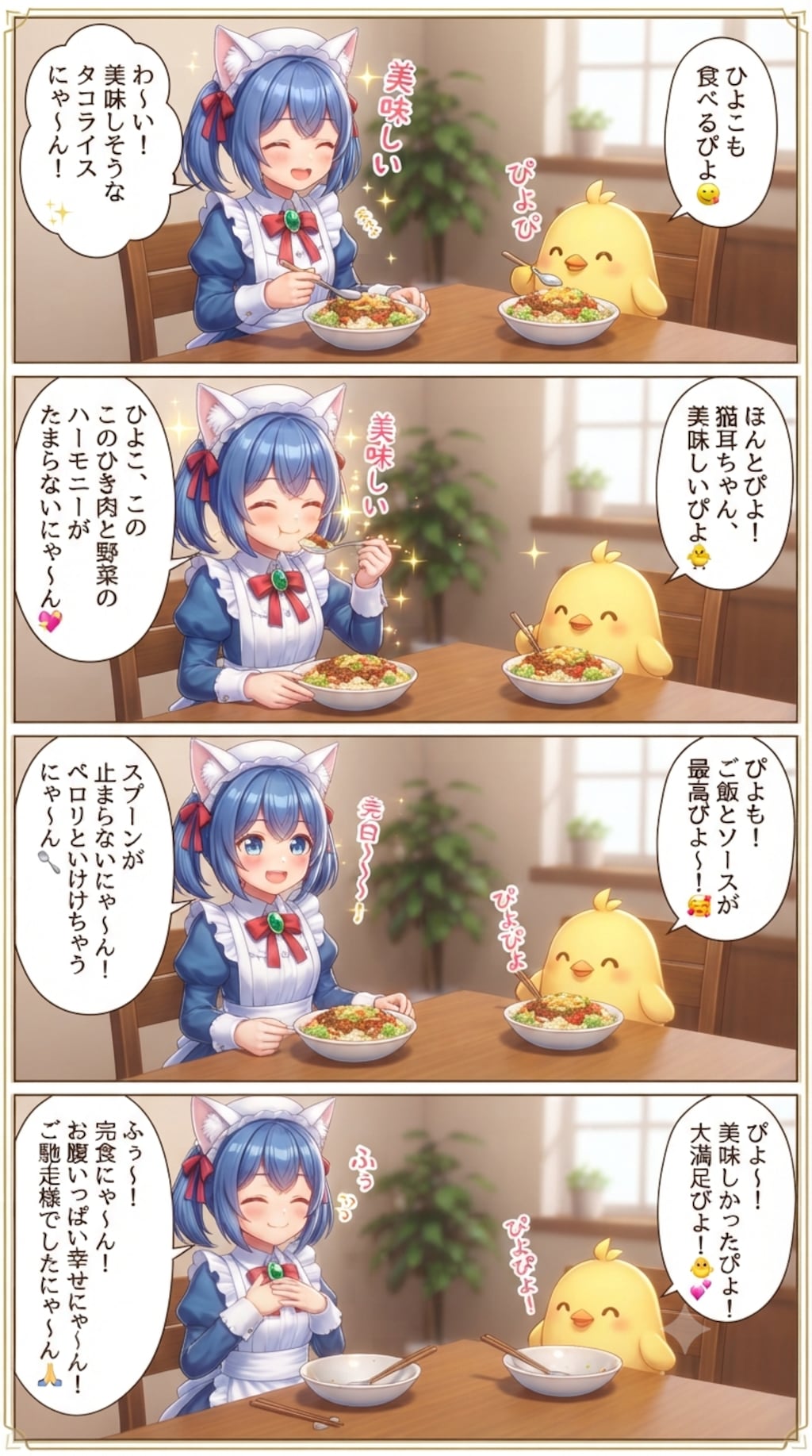 タコライスを食べるにゃ〜ん