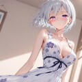 (1235)銀髪ちゃん花柄ワンピース 4枚目