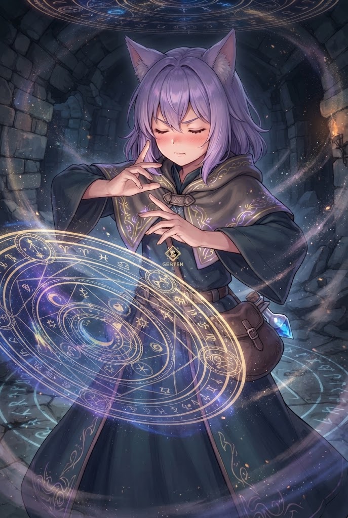 究極魔法を詠唱中の魔法使い（見習い）のシス | の人気AIイラスト・グラビア
