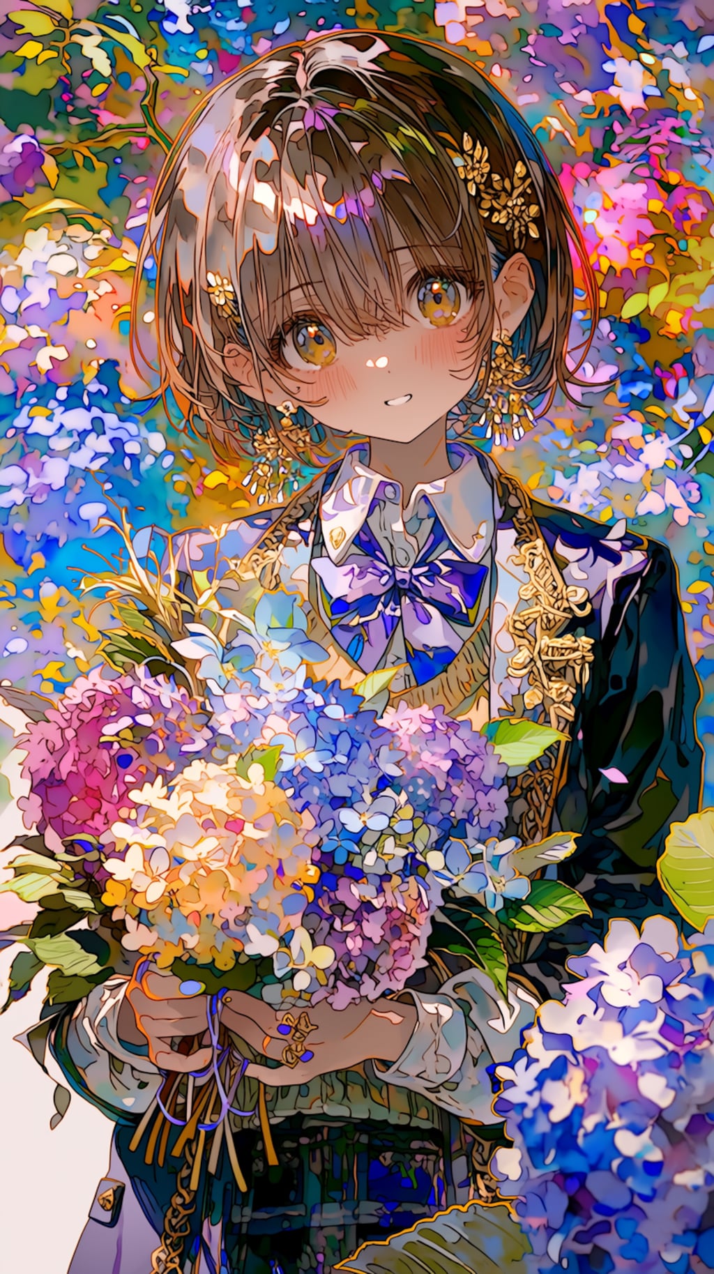 紫陽花が咲く学園