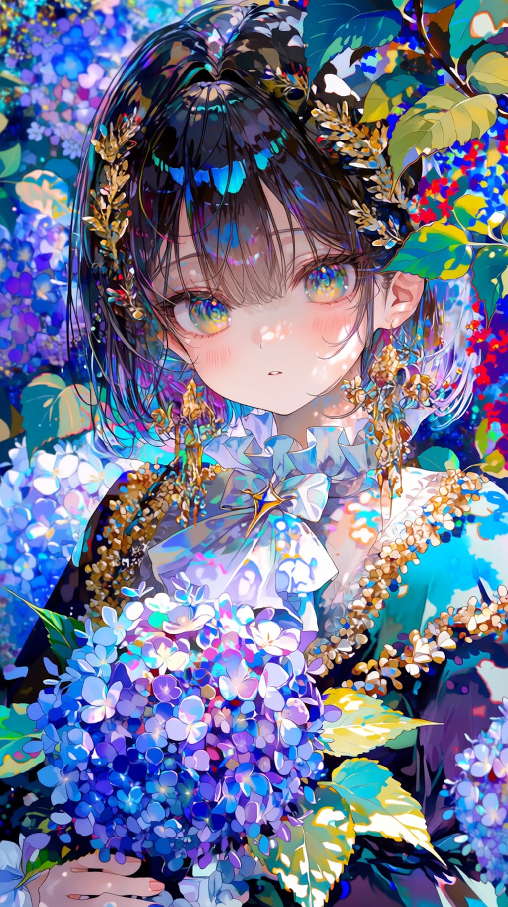 紫陽花が咲く学園