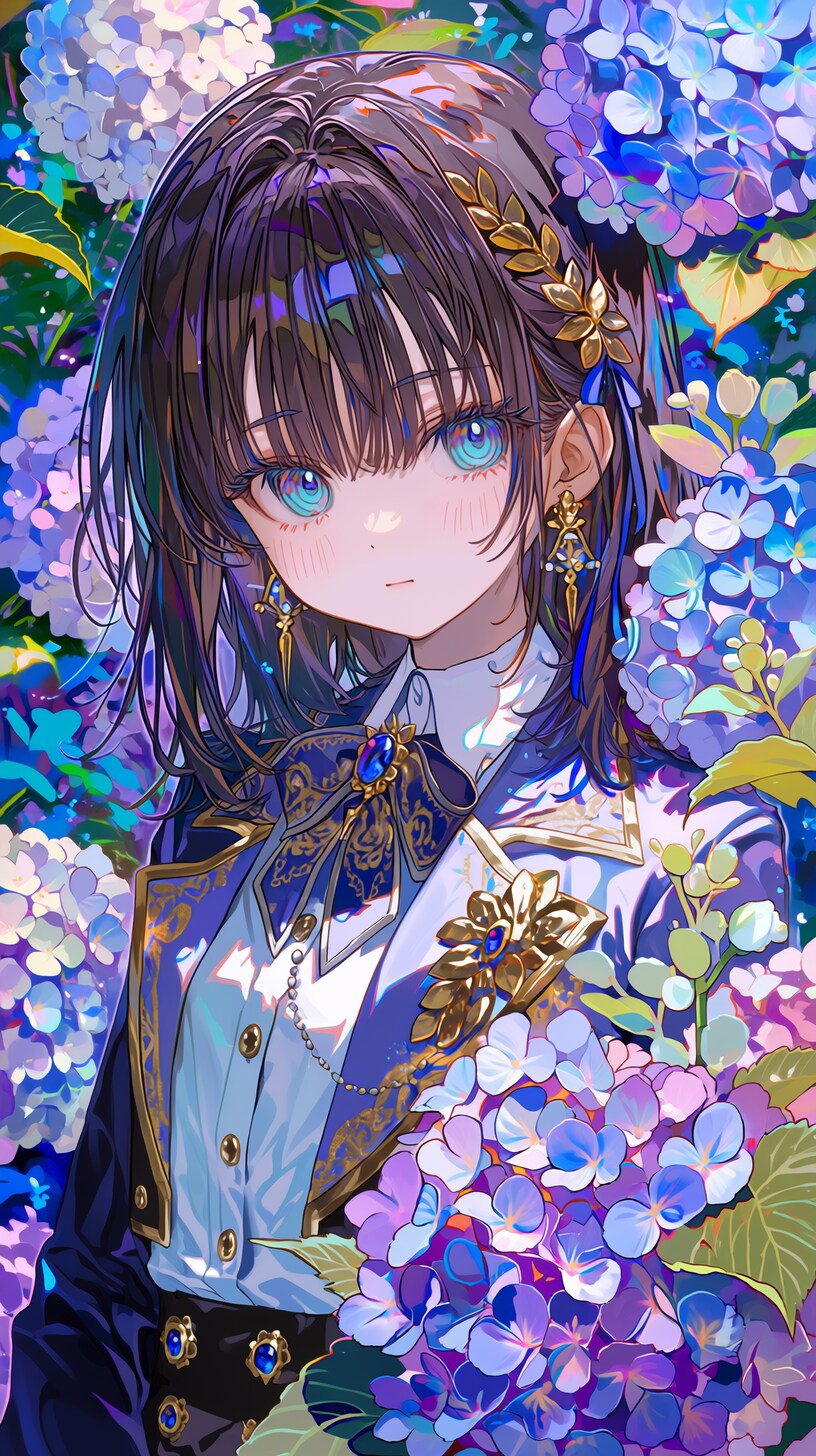 紫陽花が咲く学園