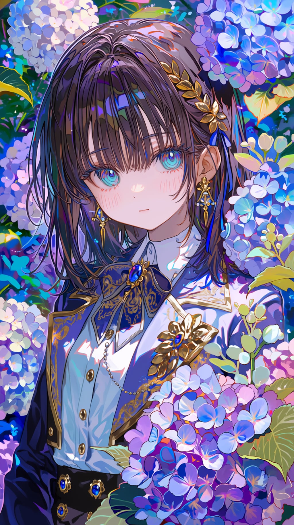 紫陽花が咲く学園