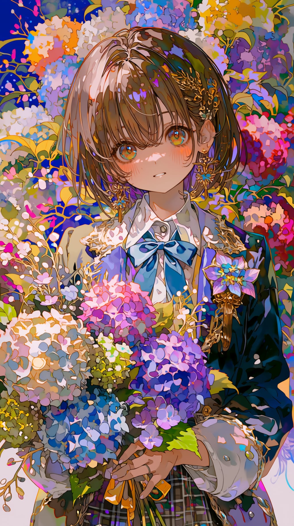 紫陽花が咲く学園