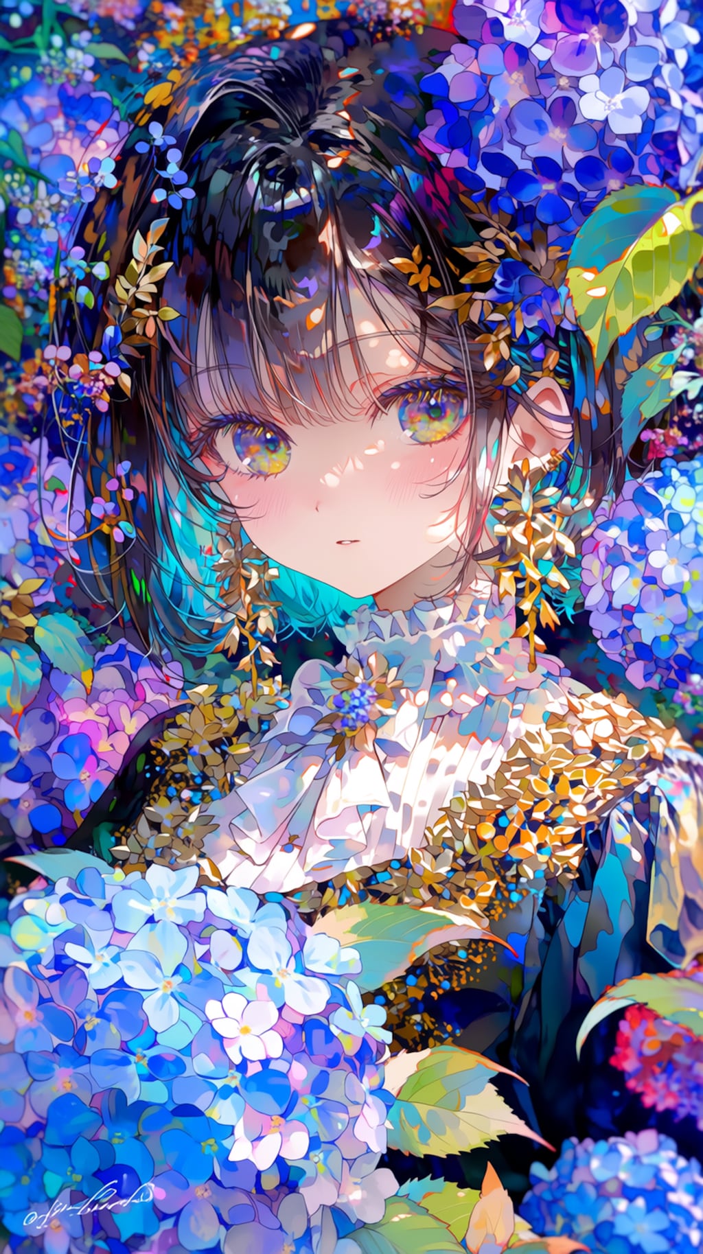 紫陽花が咲く学園