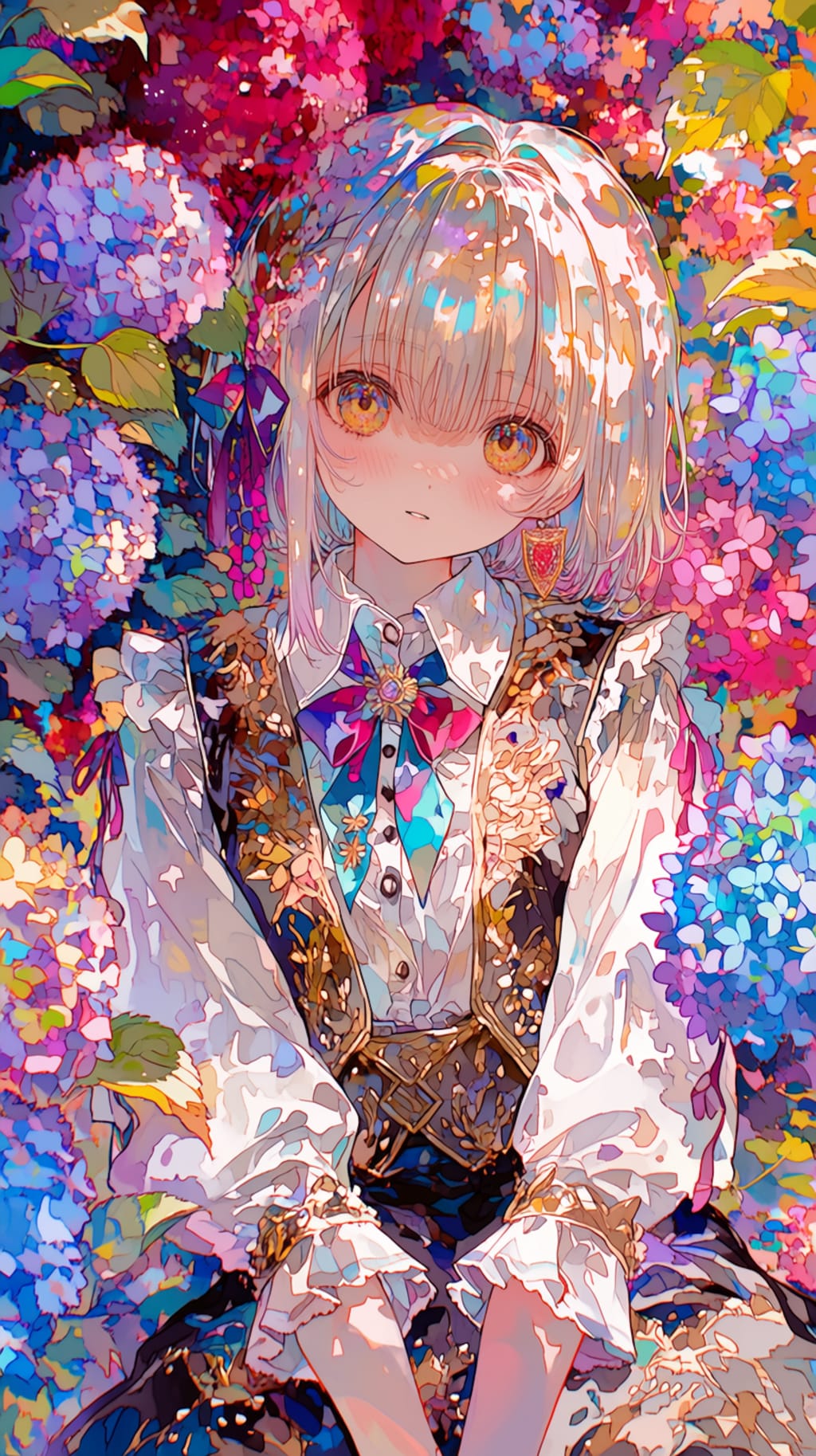 紫陽花が咲く学園