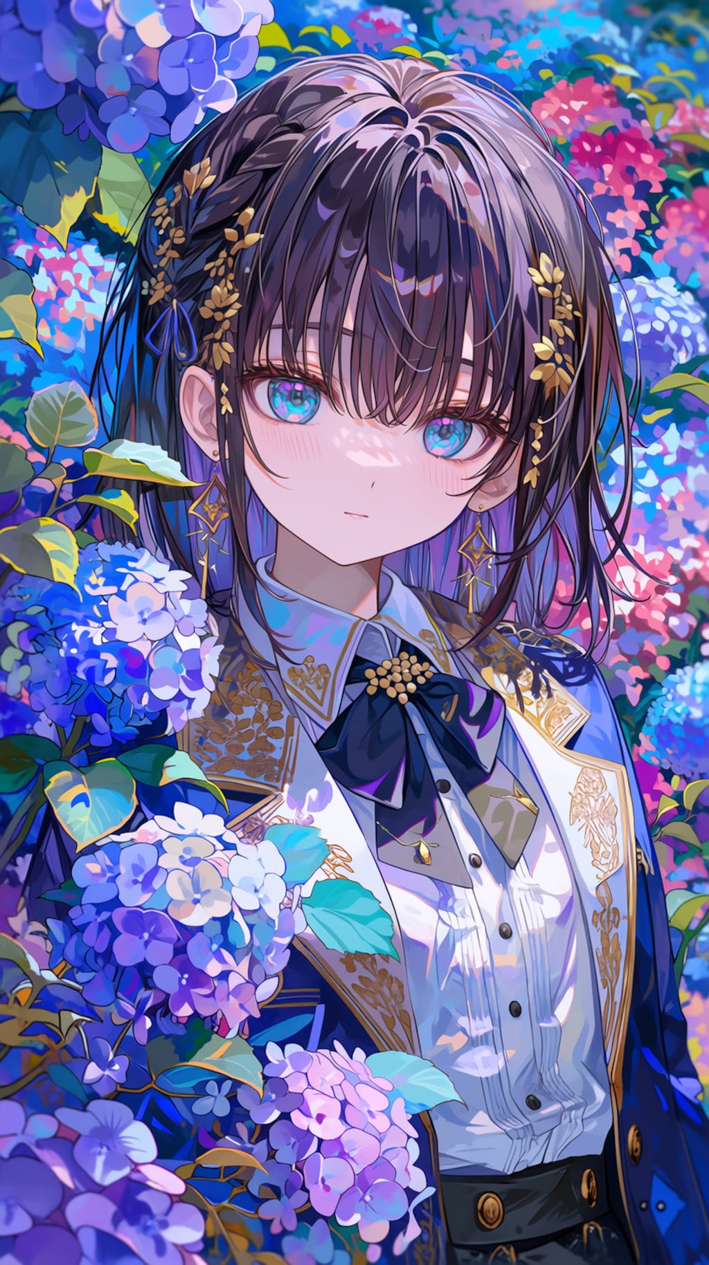 紫陽花が咲く学園