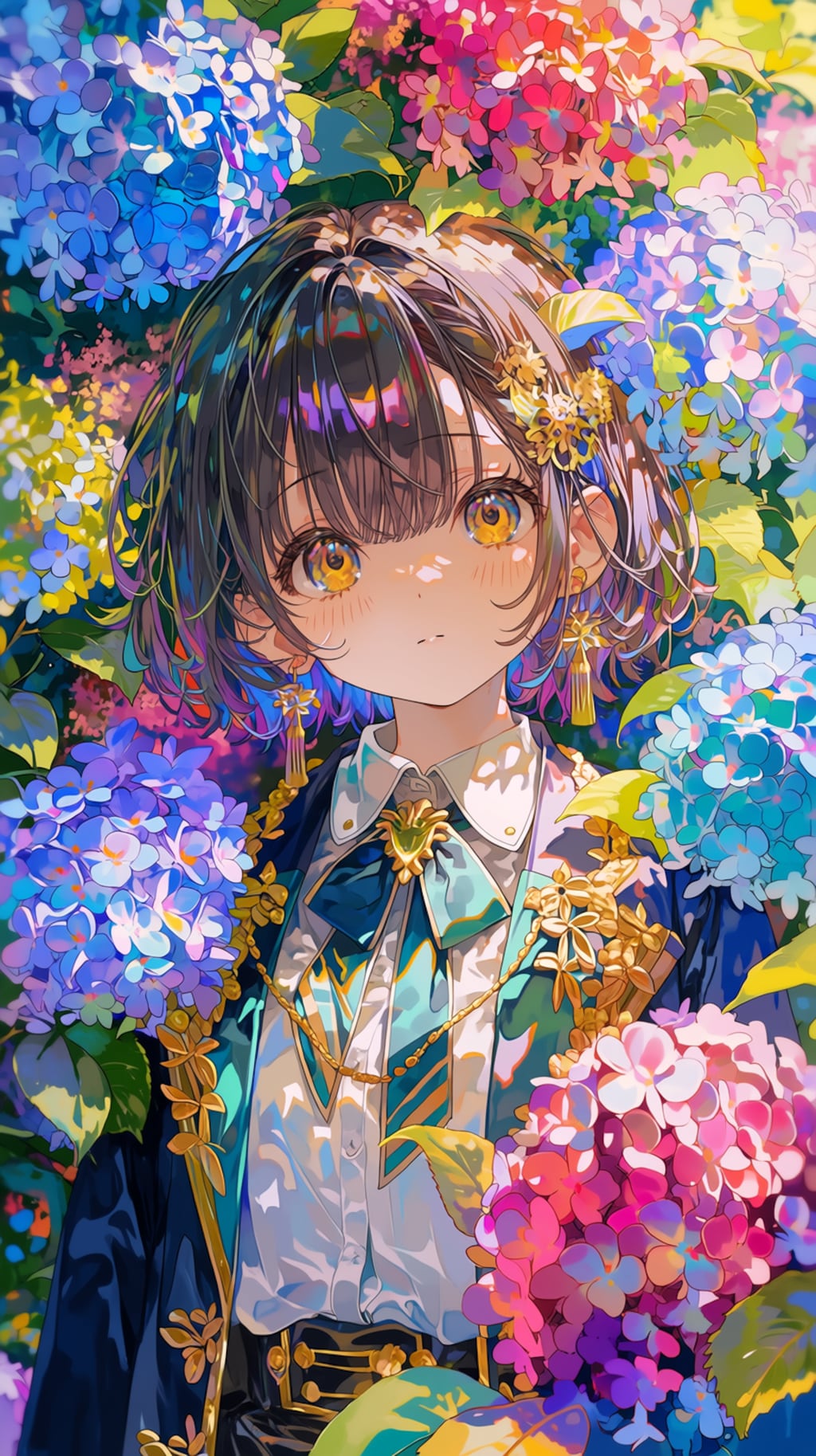 紫陽花が咲く学園