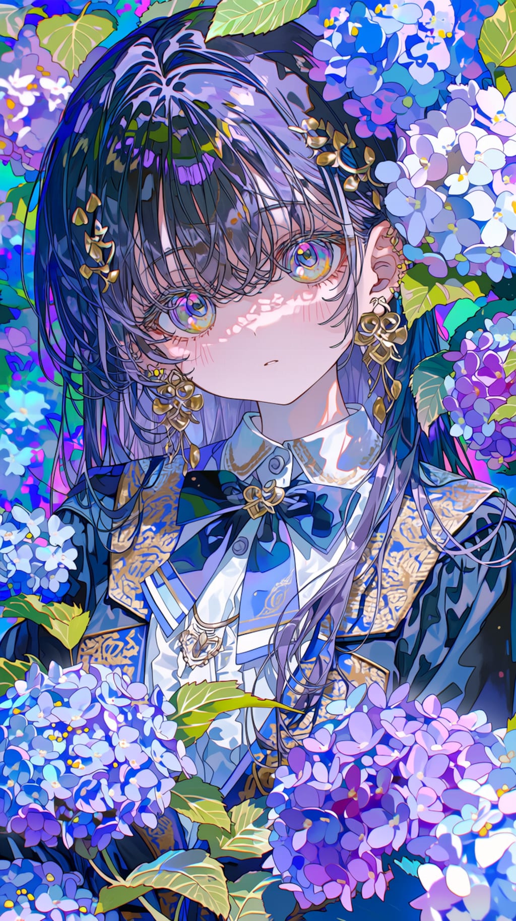 紫陽花が咲く学園