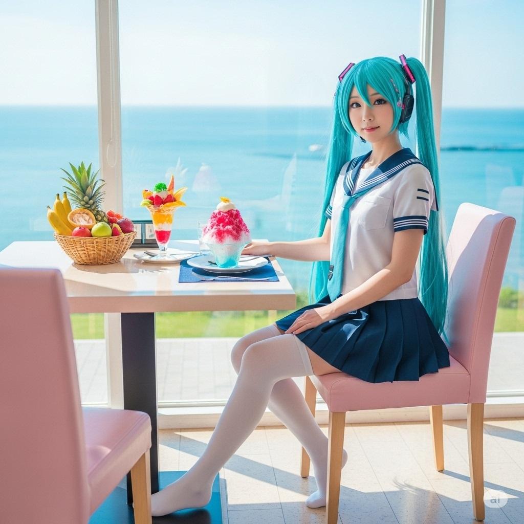 海の見えるレストラン | の人気AIイラスト・グラビア