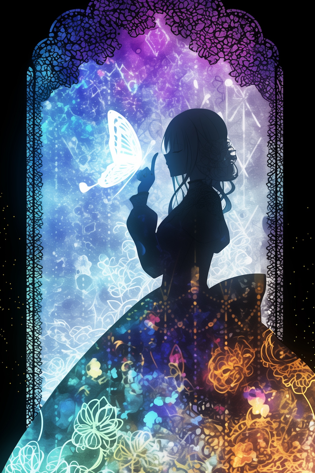 窓辺の幻想シルエット