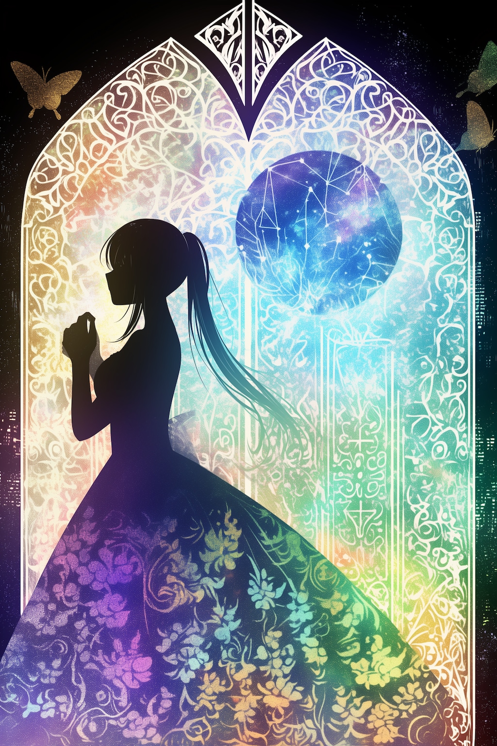 窓辺の幻想シルエット