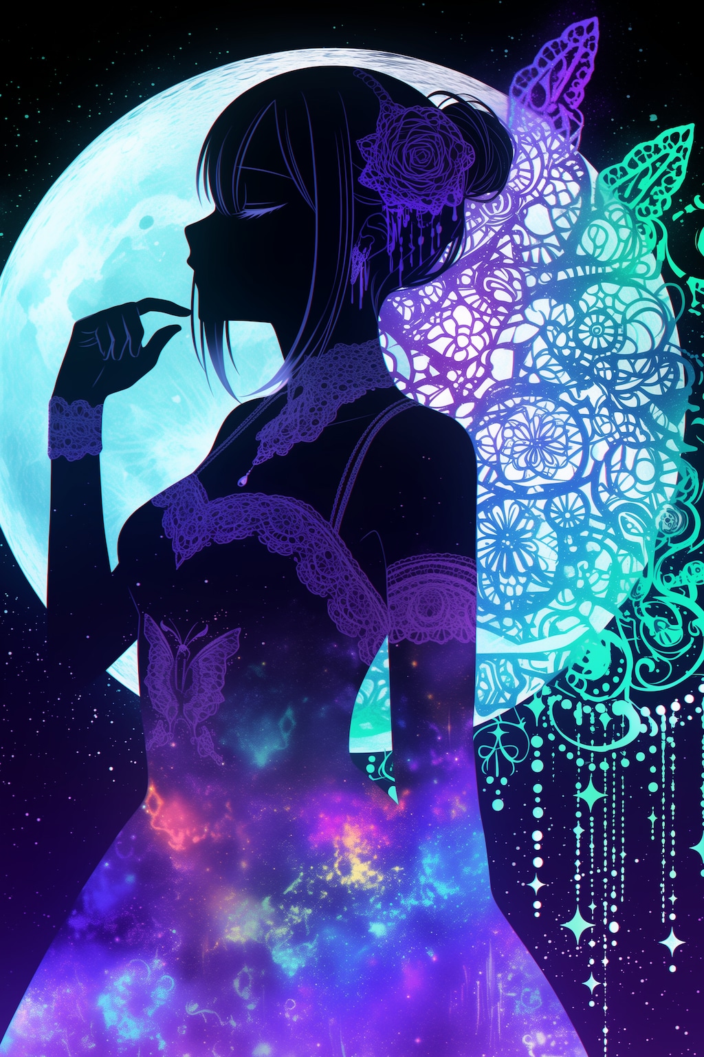 窓辺の幻想シルエット