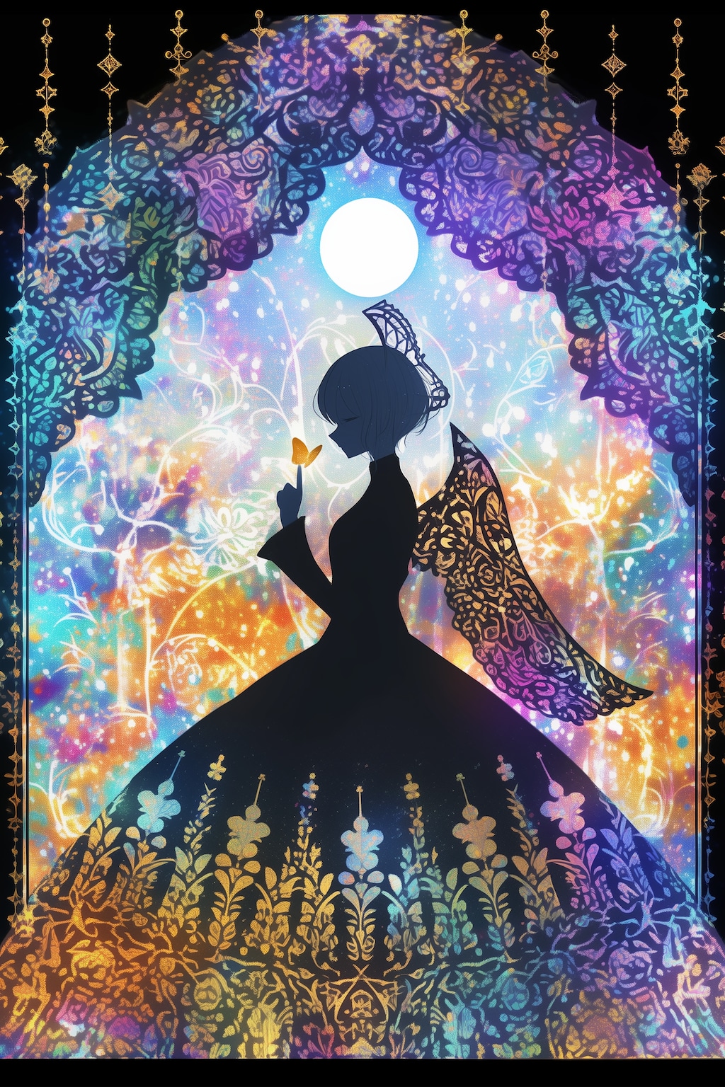 窓辺の幻想シルエット