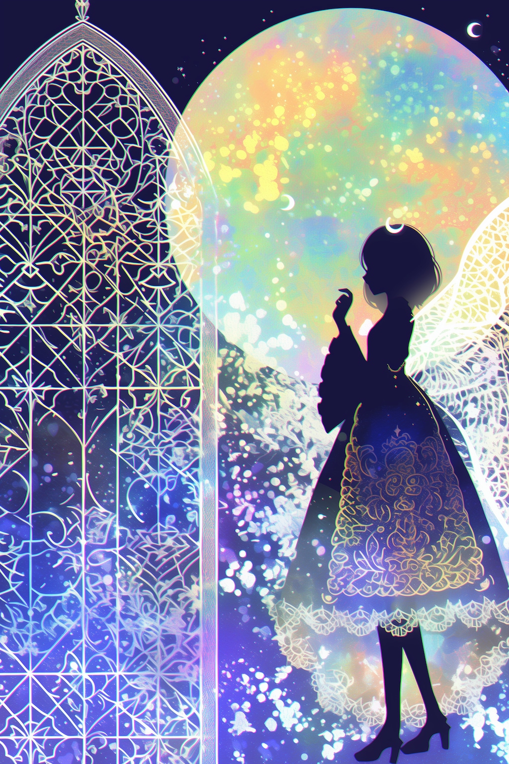 窓辺の幻想シルエット