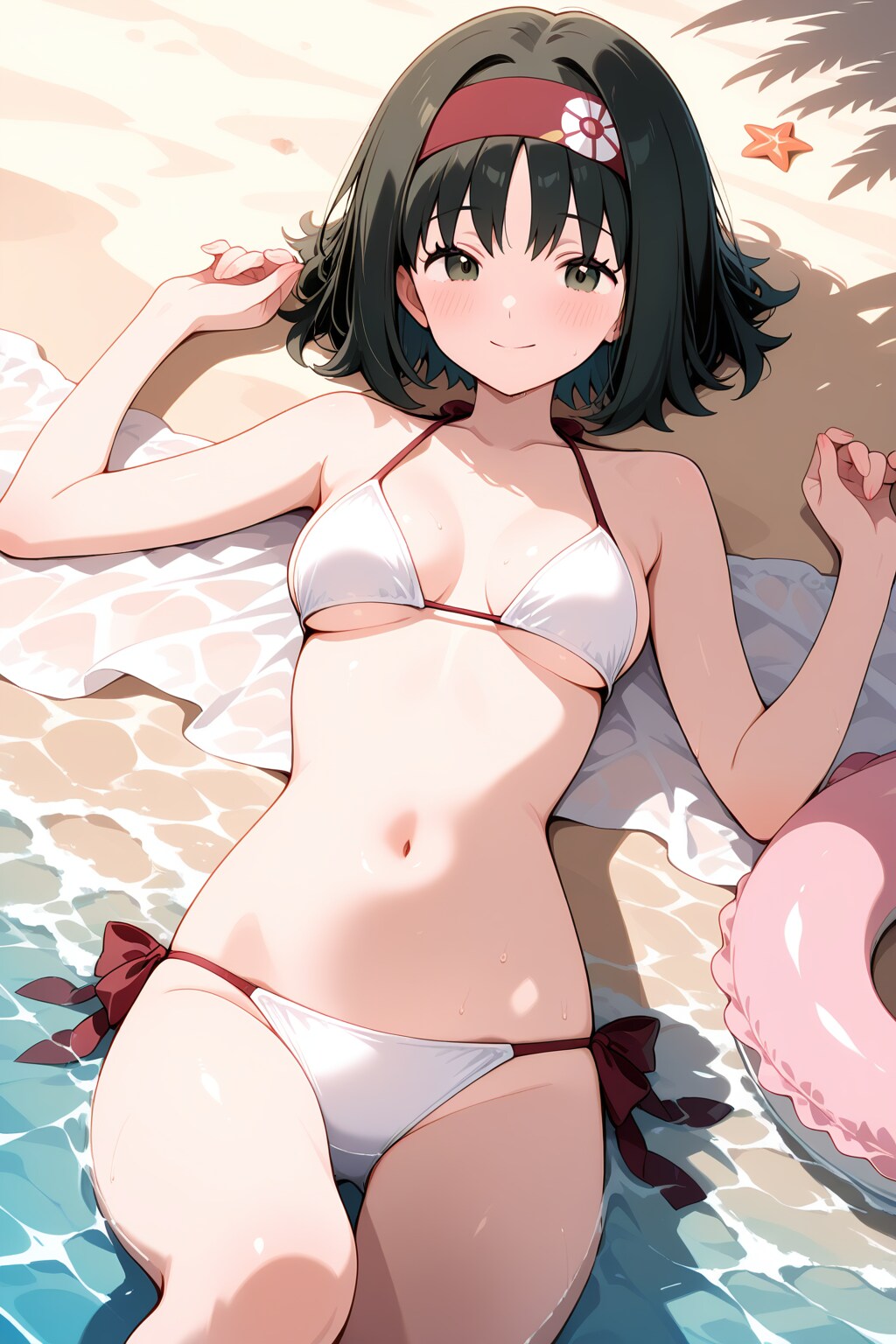 海辺で横になる　0219