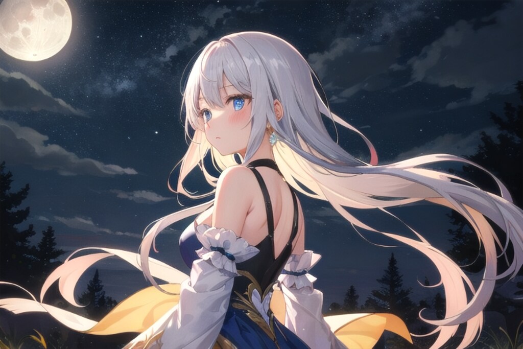 月光に照らされる少女