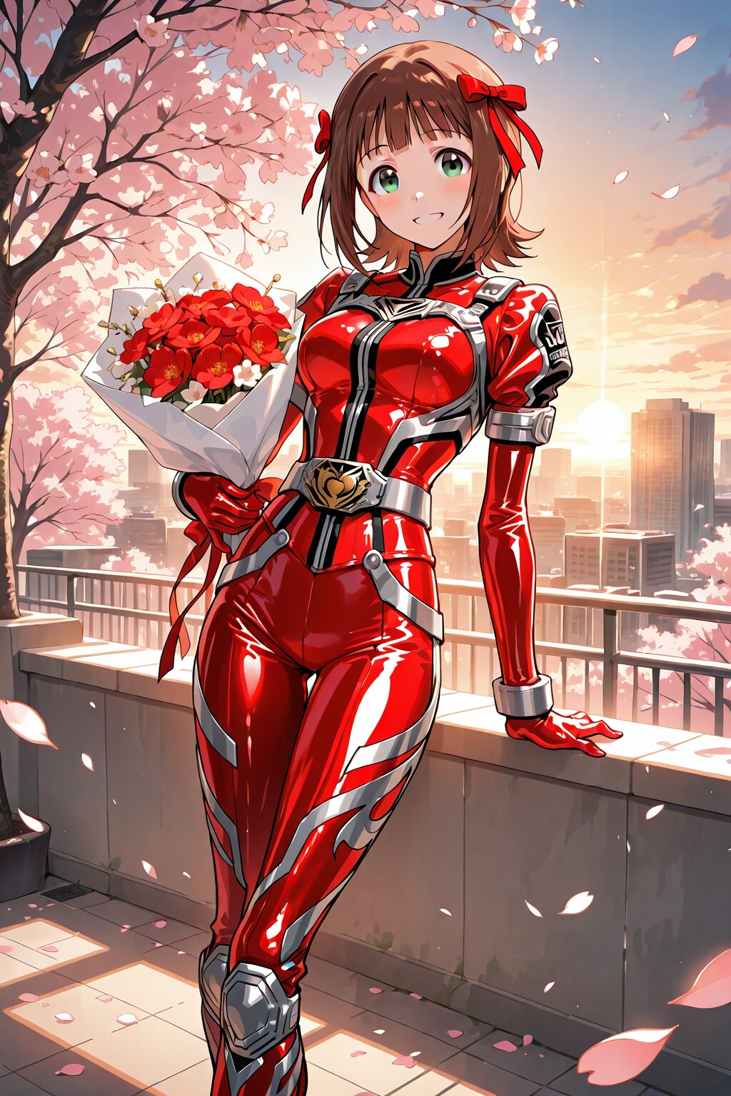 戦隊ヒロイン衣装のはるるん(ちちぷい版)