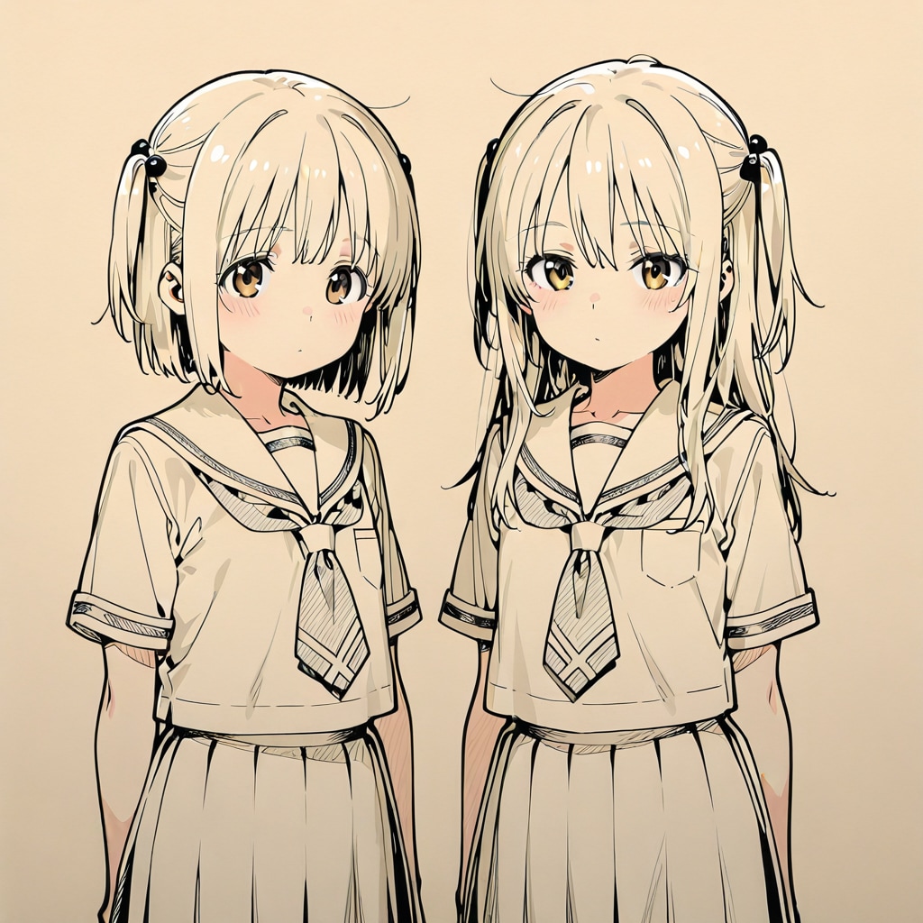 下書きの女の子