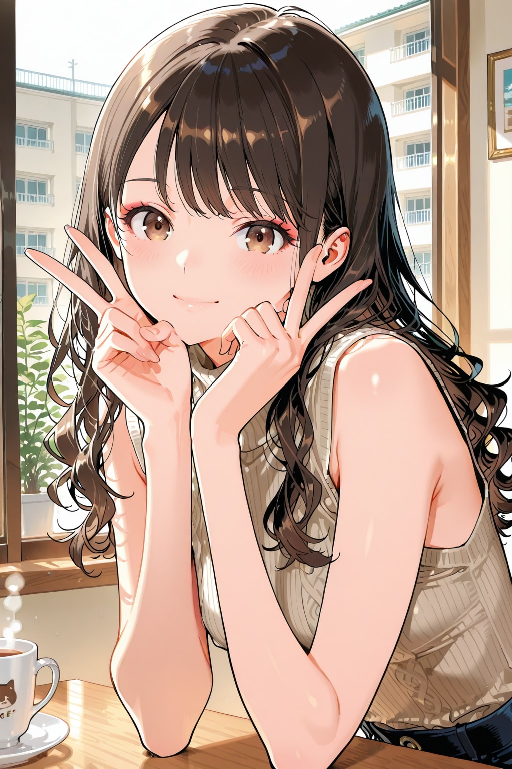 普通の喫茶店にいる子