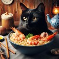 黒猫とseafood noodle 8枚目