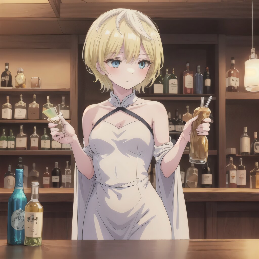 金髪ボブで酒場の少女