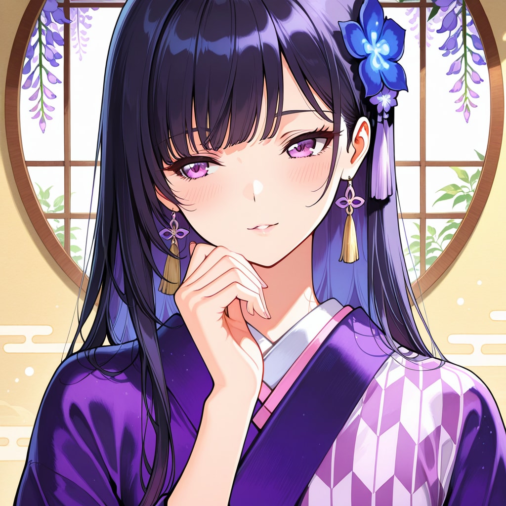 紫の着物どうでしょう | の人気AIイラスト・グラビア