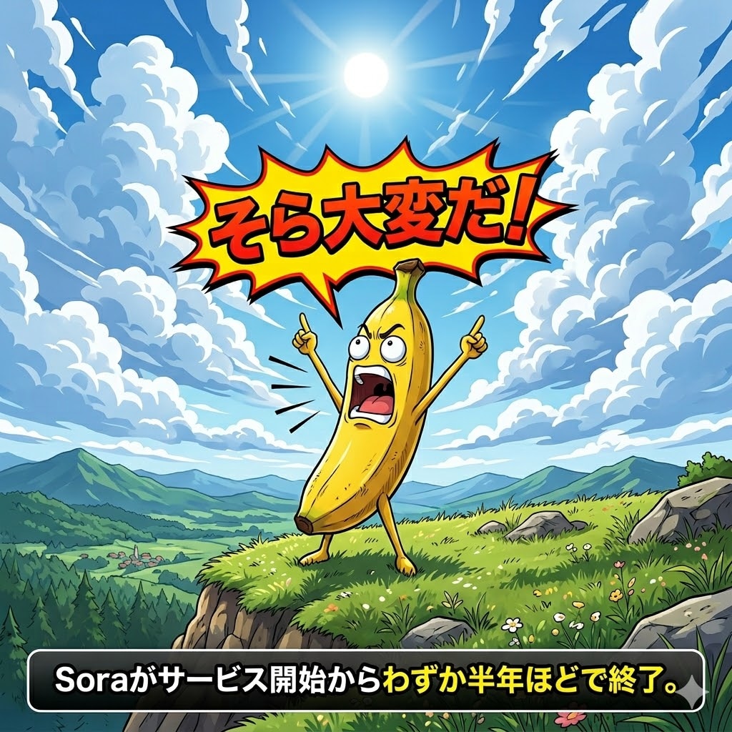 そら大変だ！　バナナが叫ぶ