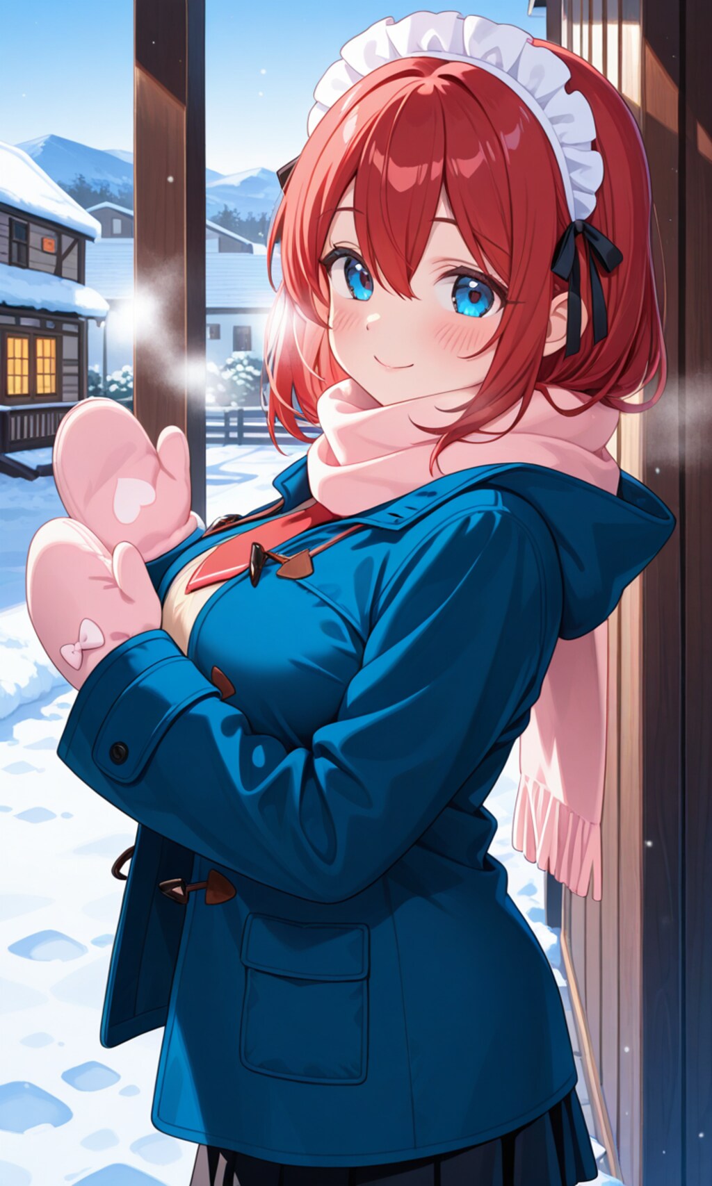 雪景色と赤毛ちゃん