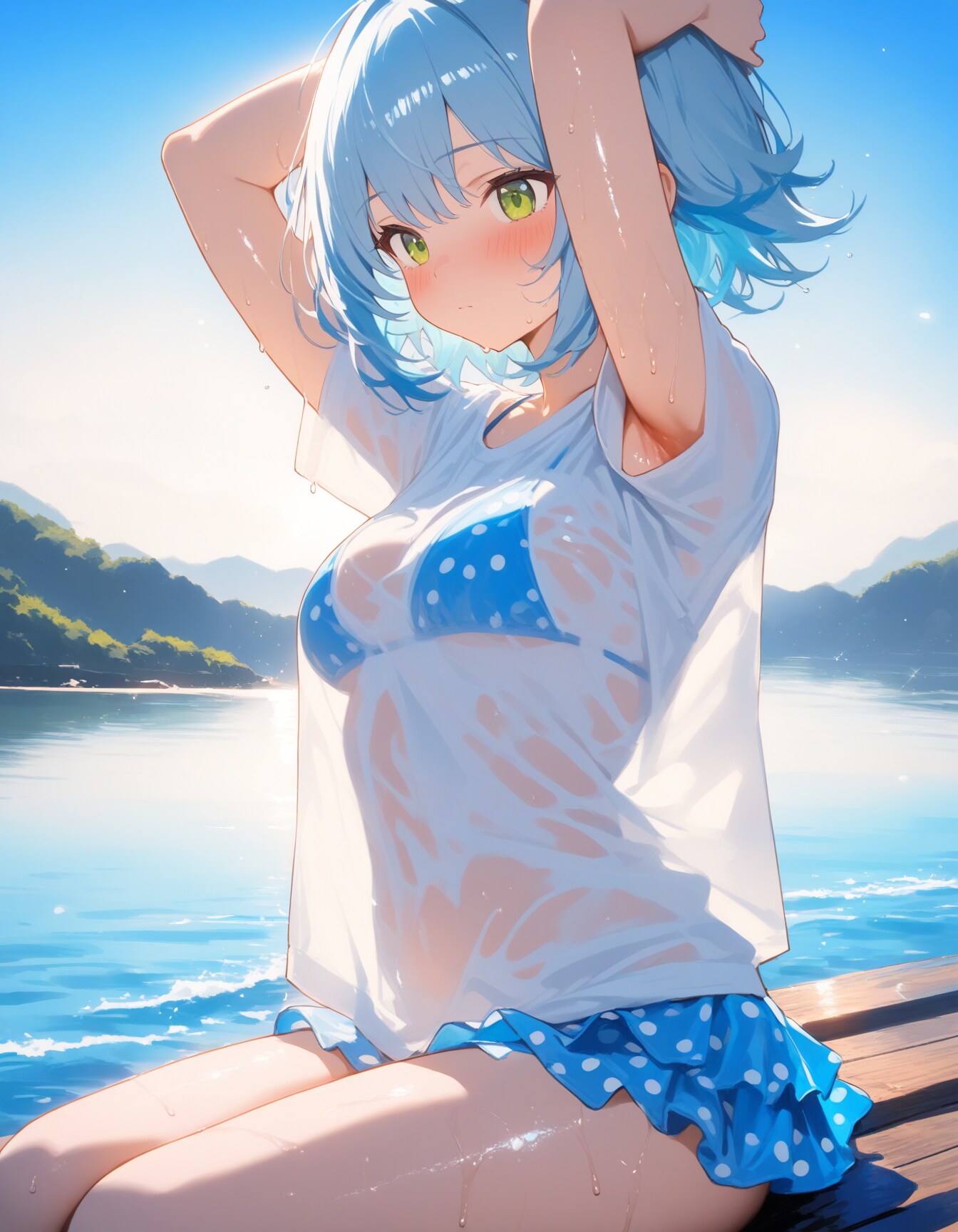 水着透け白TシャツA子