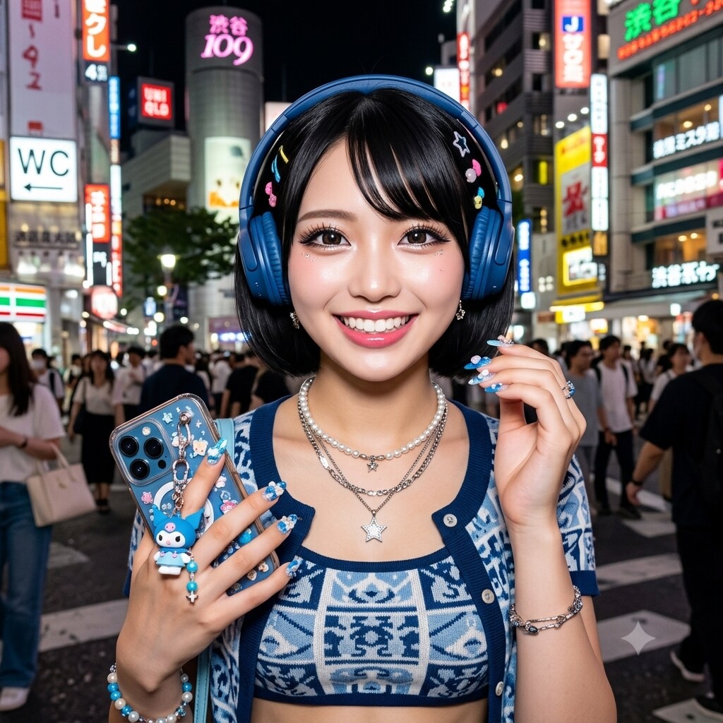 A girl wearing headphones