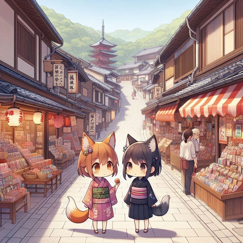 参詣道と狐耳ちゃん