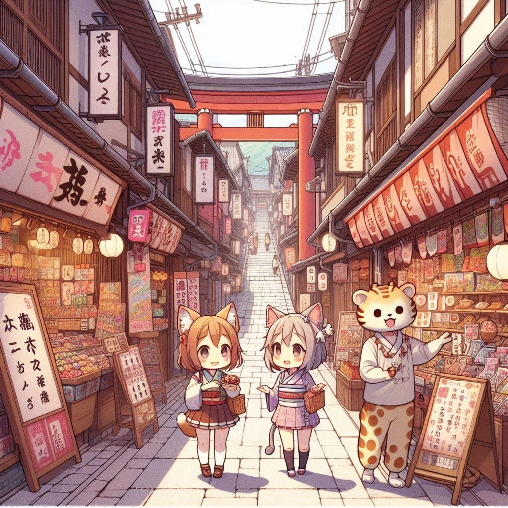 参詣道と狐耳ちゃん