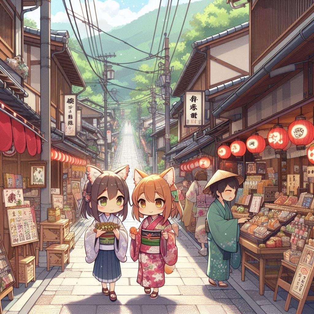 参詣道と狐耳ちゃん