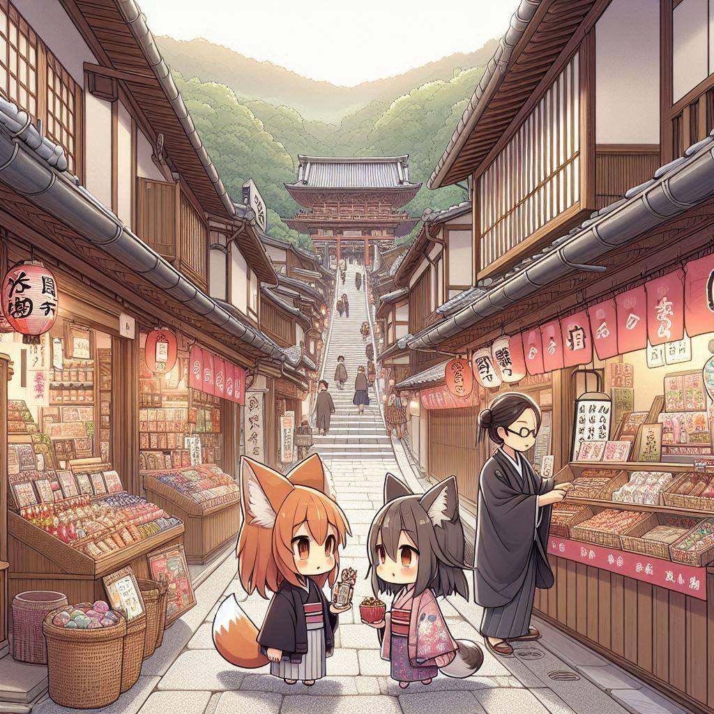 参詣道と狐耳ちゃん