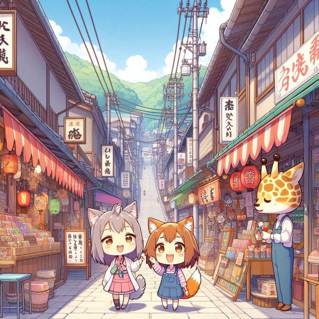 参詣道と狐耳ちゃん