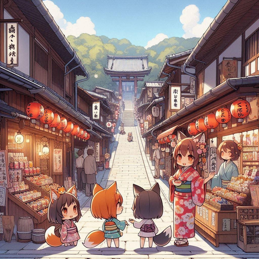 参詣道と狐耳ちゃん