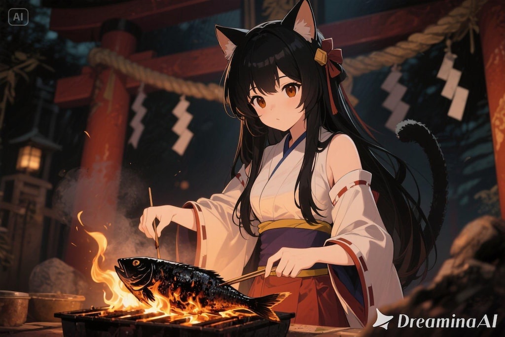 さかにゃを焼くさくらちゃん