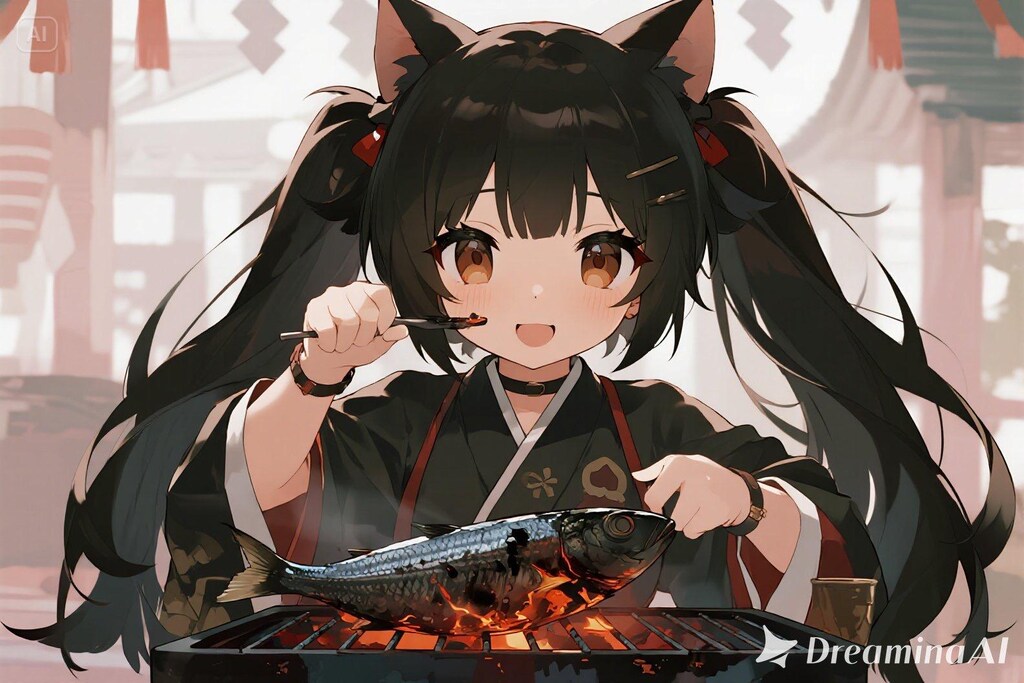 さかにゃを焼くさくらちゃん