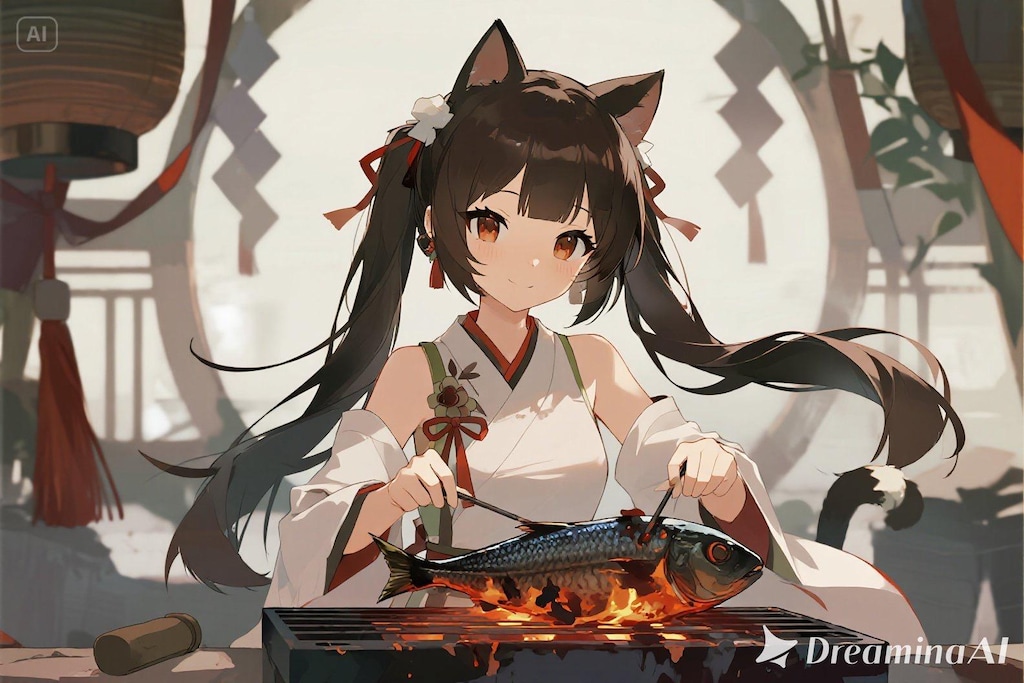 さかにゃを焼くさくらちゃん