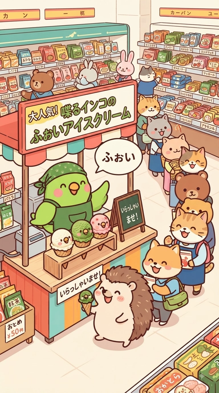 ふぉいアイス販売インコ