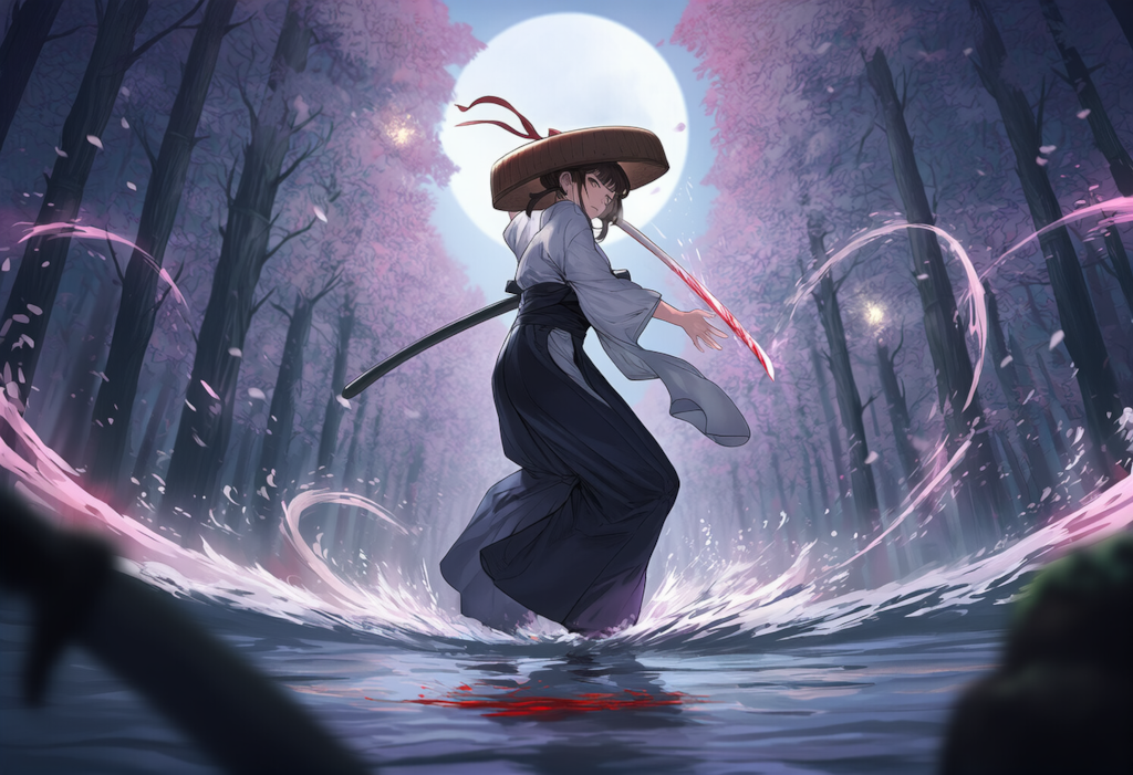 無慈悲な月下の抜刀