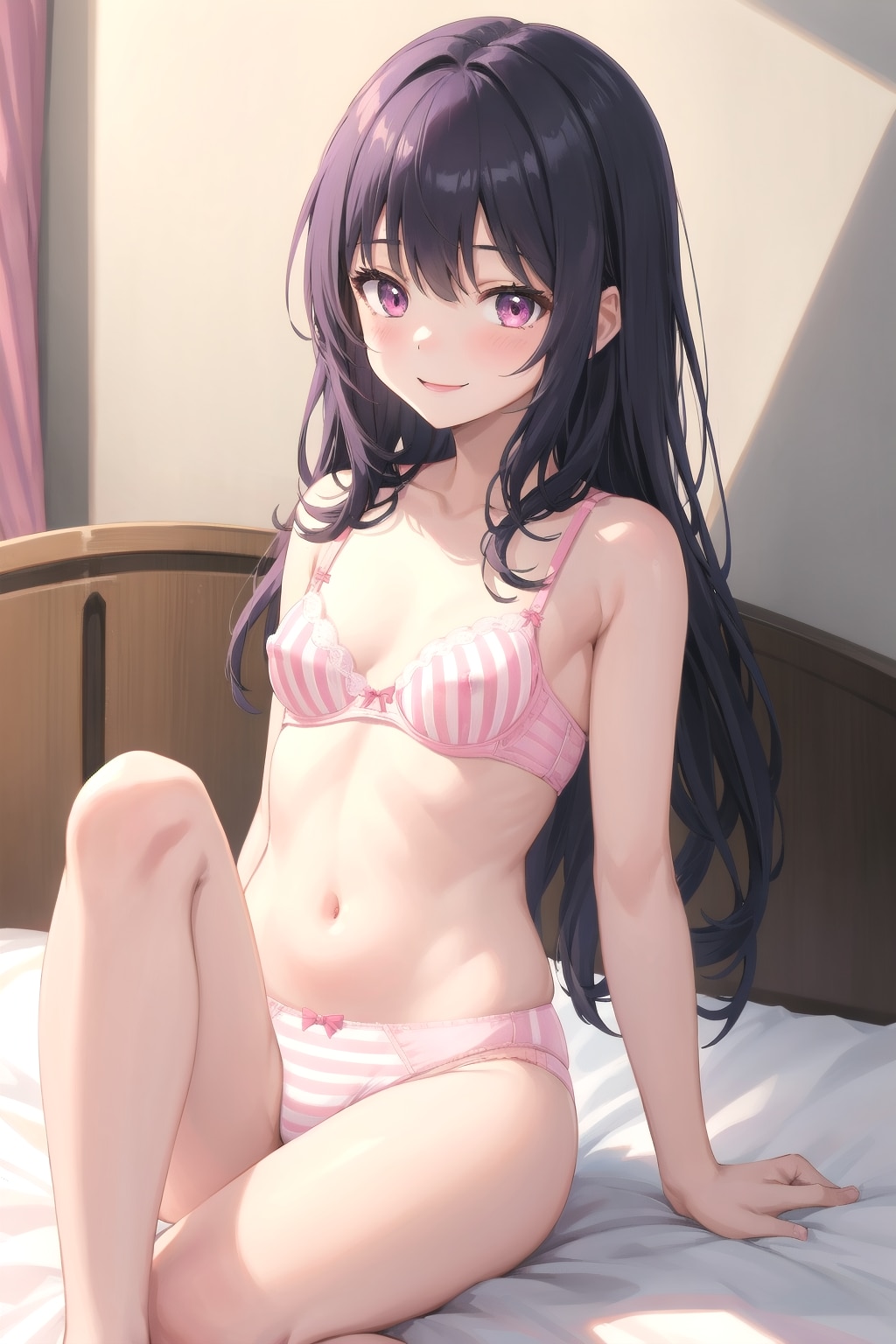 ベッドの上で