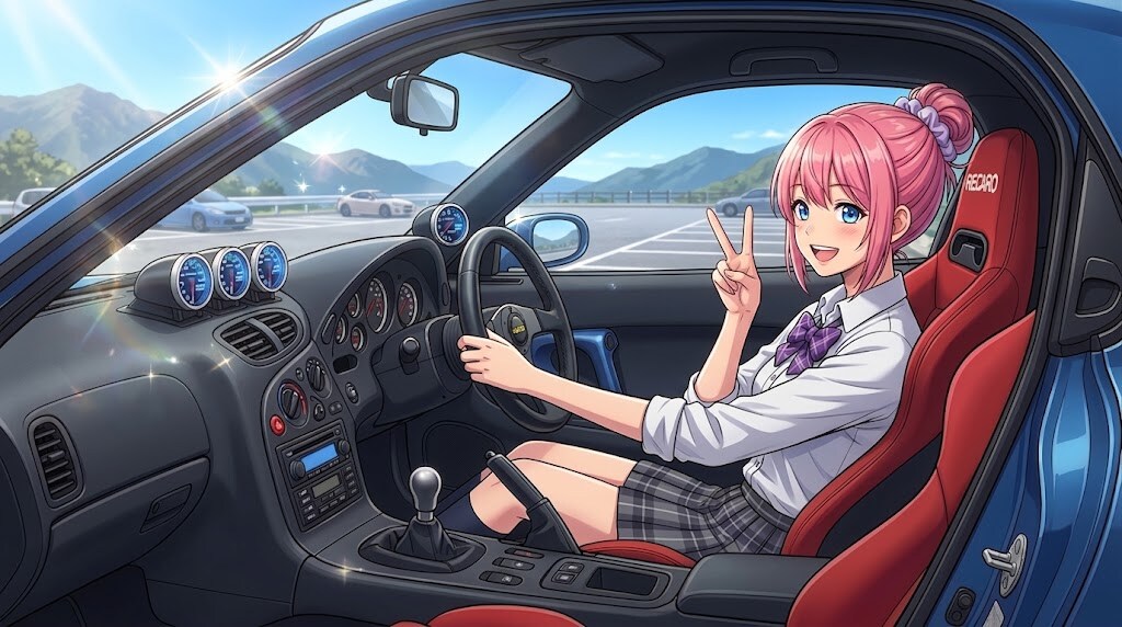 ピンクアプドゥちゃんFD3S はっぴーピース✌️✨ | の人気AIイラスト・グラビア