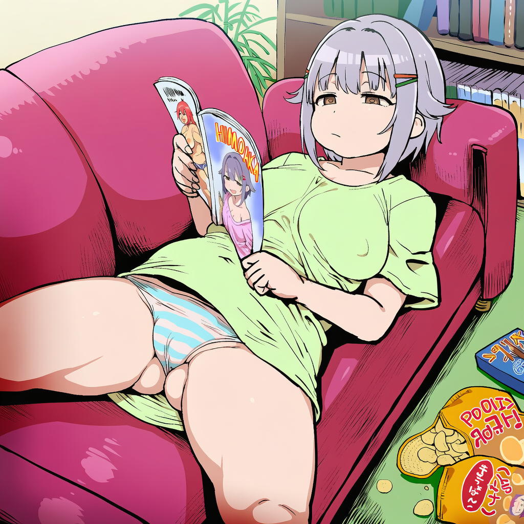 だらしなく漫画を読む