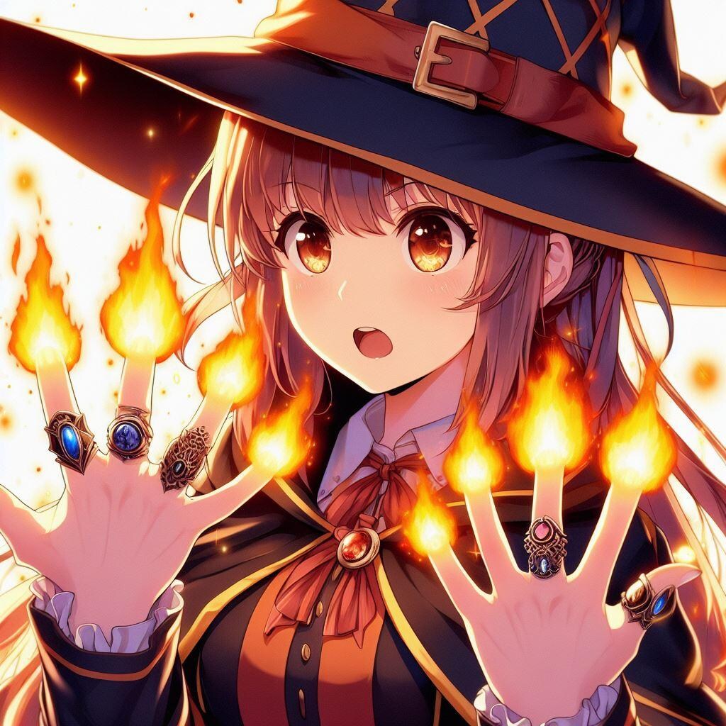 フィンガー・フレア・ボムズを習得中の魔法使い