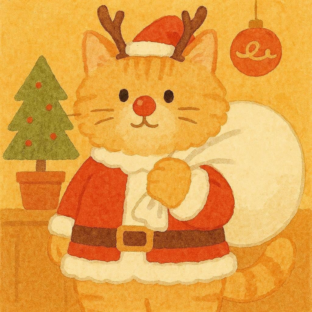 🐱もふもふトナカイ猫サンタ🎅