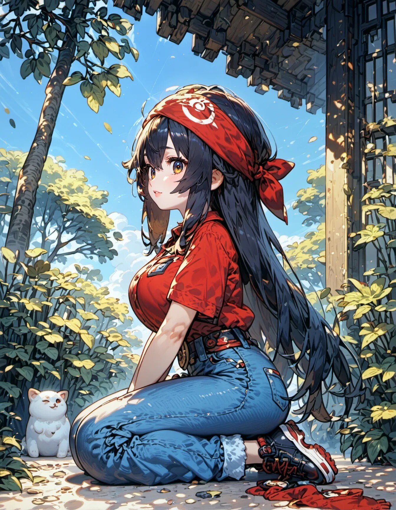 Red Scarf, Blue Horizon | の人気AIイラスト・グラビア