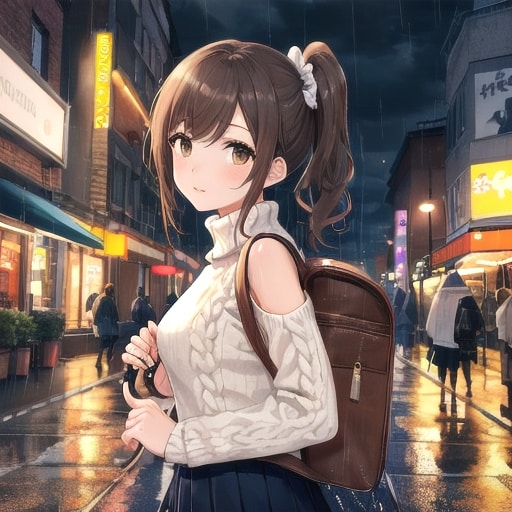 雨の街中