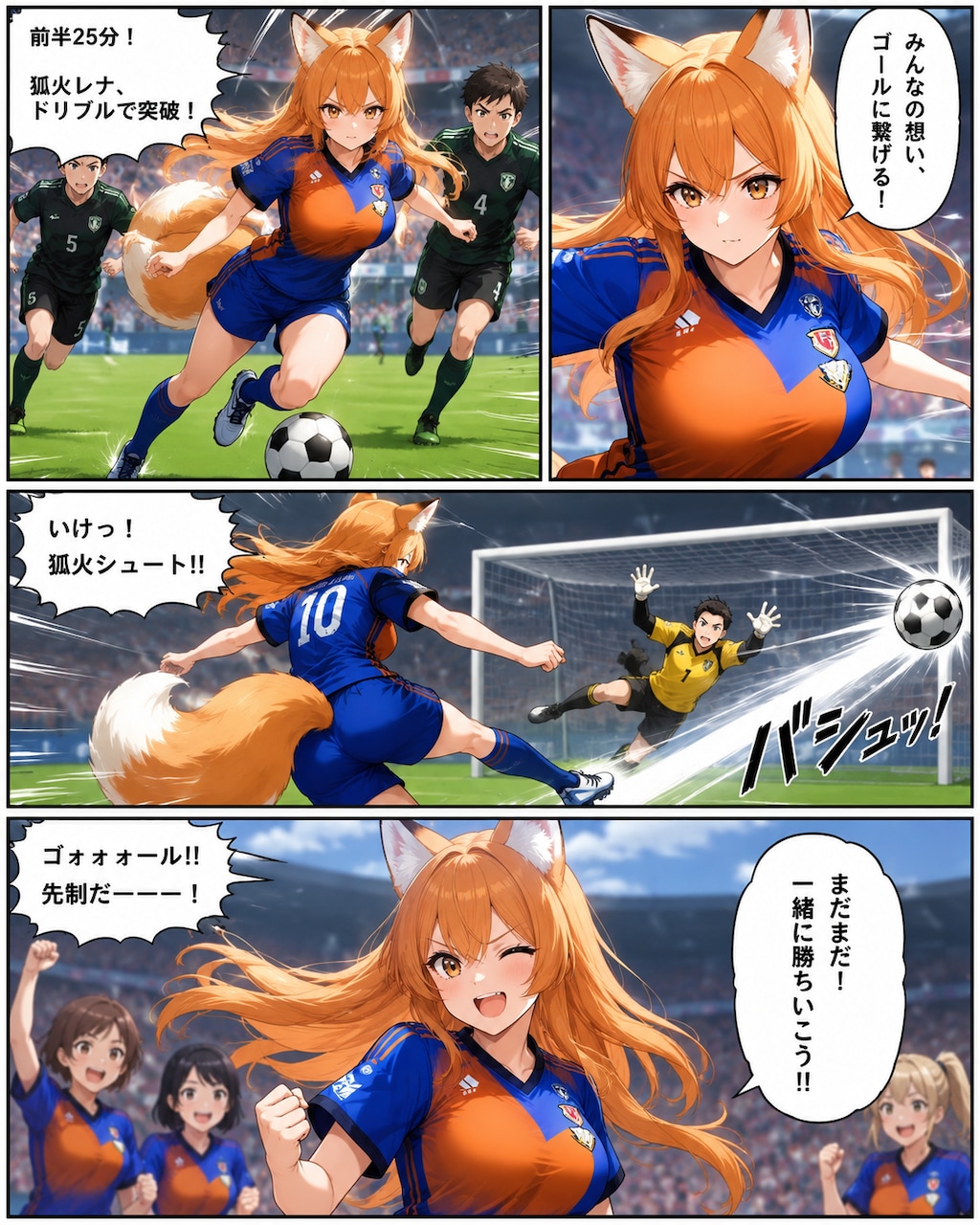 サッカー選手のキツネちゃん